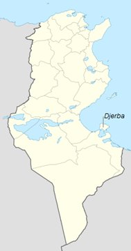 Djerba Tunisia sijainti kartta