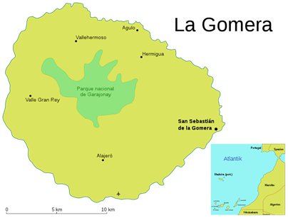 Espanja Kanariansaaret La Gomeran kartta