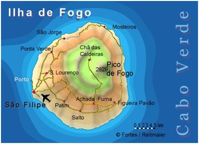 Kap Verde fogon saari sijainti kartta