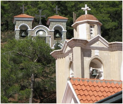 kuva bysanttilainen kirkko Troodos-vuoristo Agia Napa Kypros matka