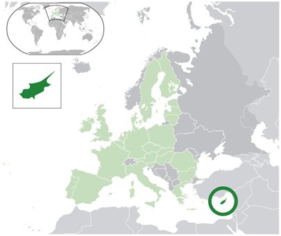 kartta Larnaca Kypros sijainti