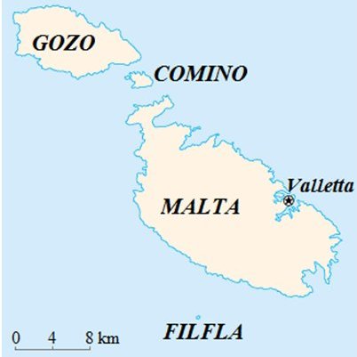 Malta kartta - Maltan suurimmat saaret