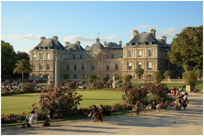 Ranska Pariisi Luxembourgin palatsi ja puisto