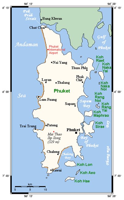kartta Phuket Thaimaa